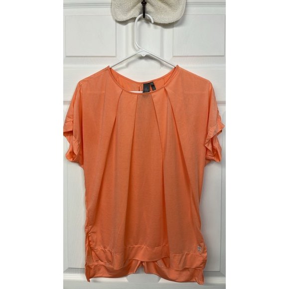Sweaty Betty Hinoki Pleat Tee Peach Orange Pink Size Medium - Picture 2 of 5